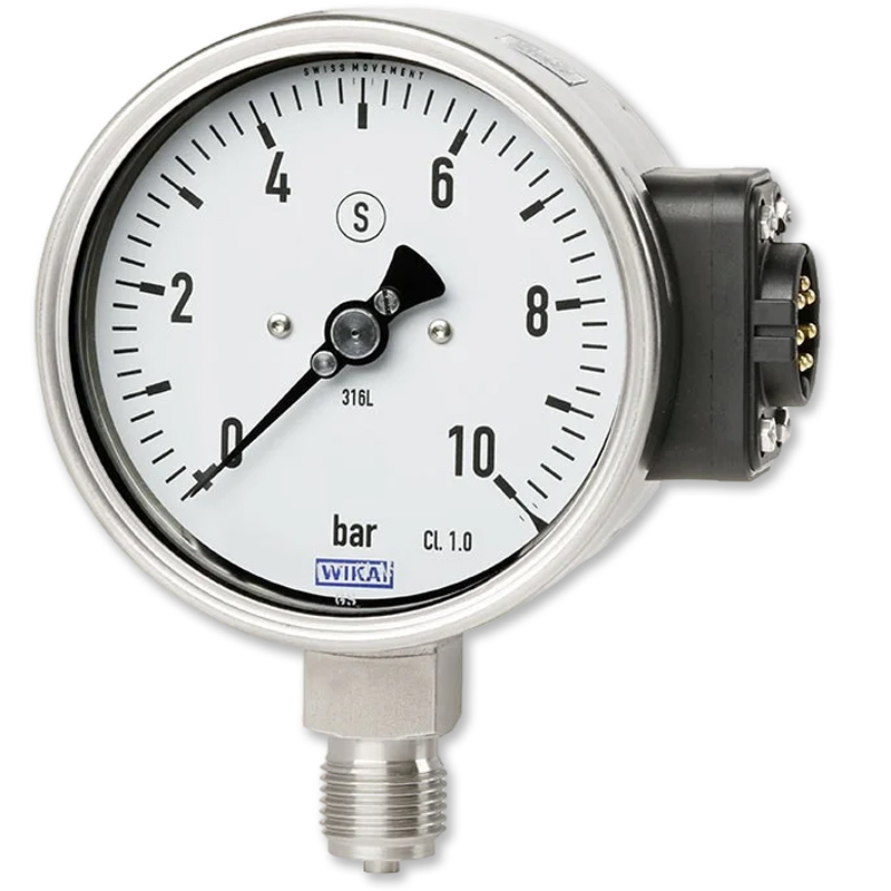 WIKA PGU LoRaWAN Bourdon tube pressure gauge for connection to WIKA wireless unit