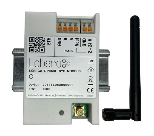 [LOB-GW-DINRAIL-HYB-WMBUS-8000159] Lobaro Wireless M-Bus Gateway (Ext. Power, Hutschiene)