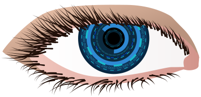 Auge mit Cyberelementen